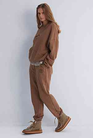 Жіночий прогулянковий костюм-двійка: кофта та штани преміум'якості футер діагональний 100% бавовна Моко, 46 Одеса