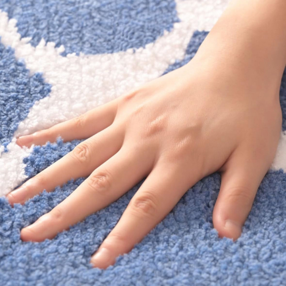 Коврик для ванной комнаты и душа коврик для ног в душевую,микрофибра,атискользящий c узором 40х60 см,синий Каменец-Подольский - изображение 4