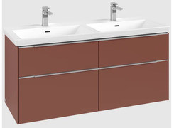 Раковина  Villeroy - Boch C568L0AH Subway 3.0 Шафа podumywalkowa z oświetleniem, 4 elementy wysuwane, 1272 x 576 478 mm, Wine Київ - фото 1