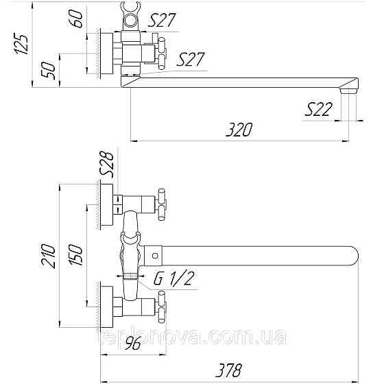 Смеситель для ванны Globus Lux DUKAT SD4-208 Черновцы