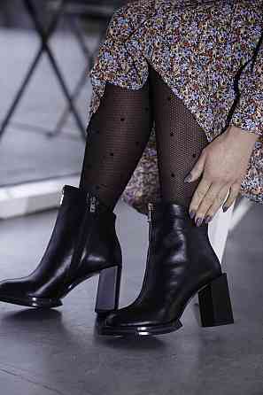 Черевики жіночі осінні на підборах, з натуральної шкіри демісезонні чорні класичні р. 36-38 303 Коломия