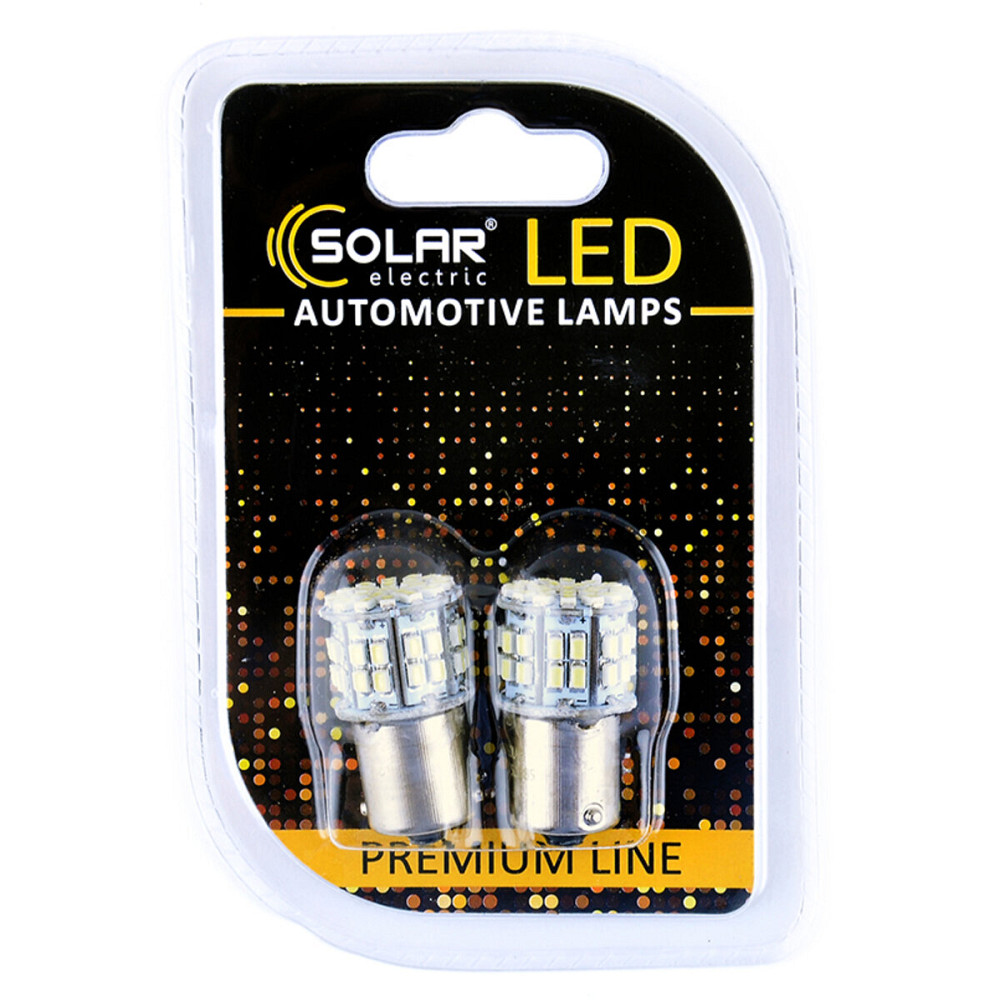 LED автолампа Solar 12V S25 BA15s 50SMD white, 2шт Київ - фото 1