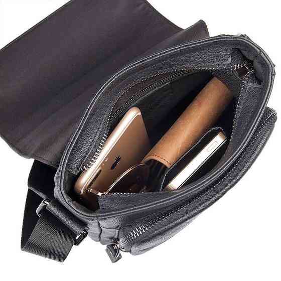 Сумка з натуральної шкіри Чорна (Vintage) Київ