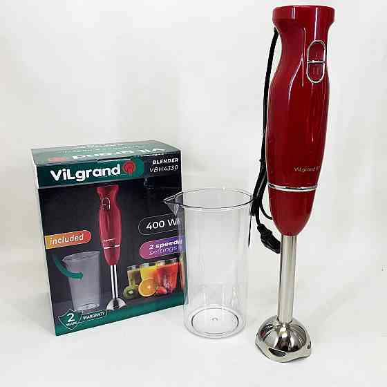Побутовий потужний подрібнювач продуктів ViLgrand VBH4330 400 Вт, Блендер для збивання крему і соусів LR-39 Івано-Франківськ