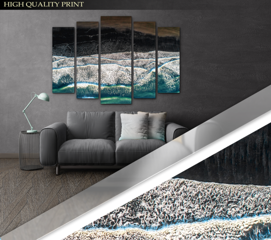 Модульна картина у вітальню / спальню Морські хвилі Art-357_5 ( 80х118см ) Київ