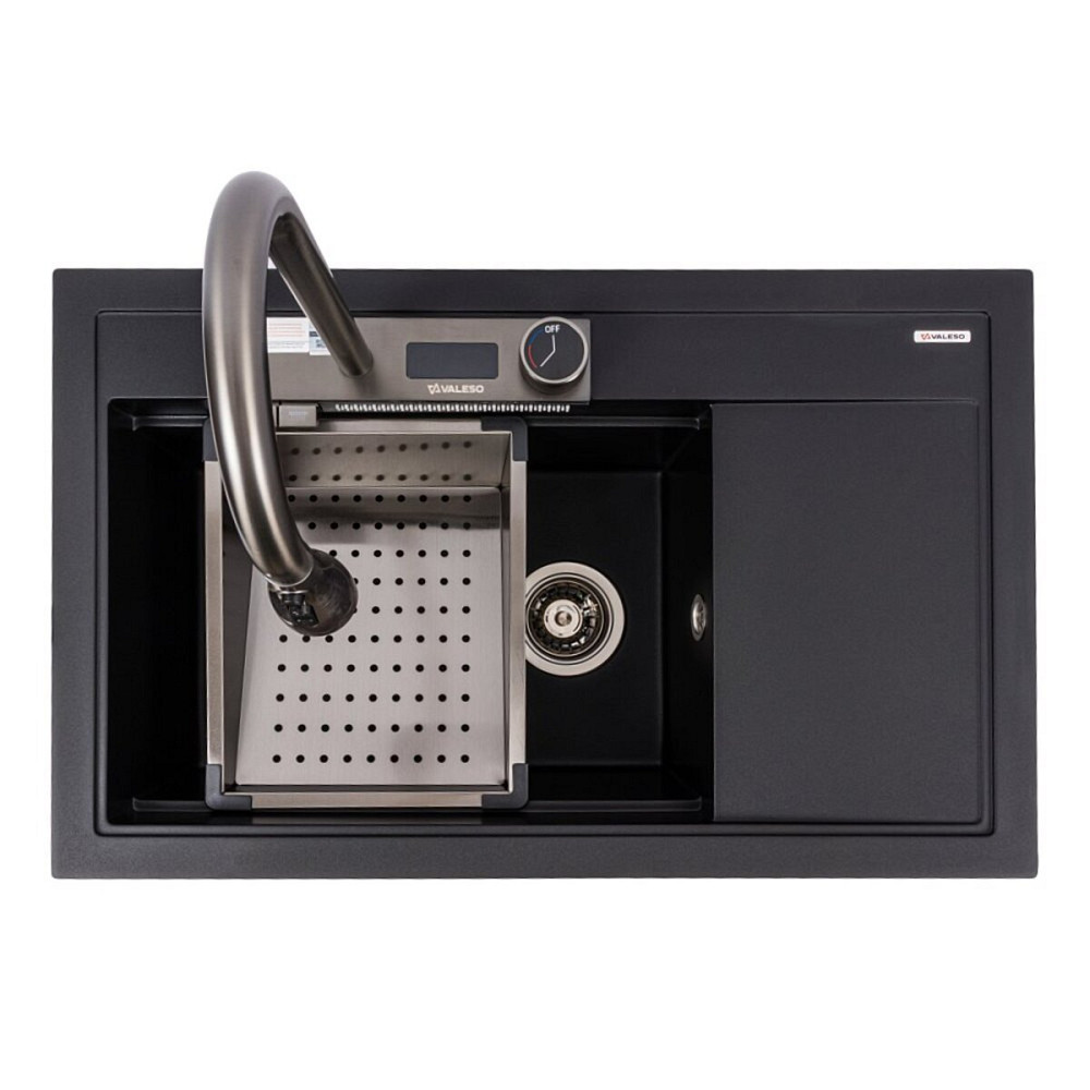 Гранітна мийка VALESO ATRUM 7950 матова Чорна Коломыя - изображение 1