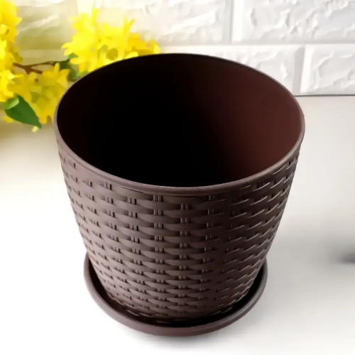 Вазон Ротанг з підставкою 30*27,5см темно-коричневий Алеана Житомир - изображение 4