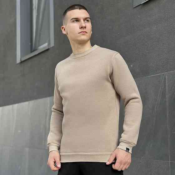 Свитшот мужской однотонный песочный Pobedov 007 ЗИМА Киев
