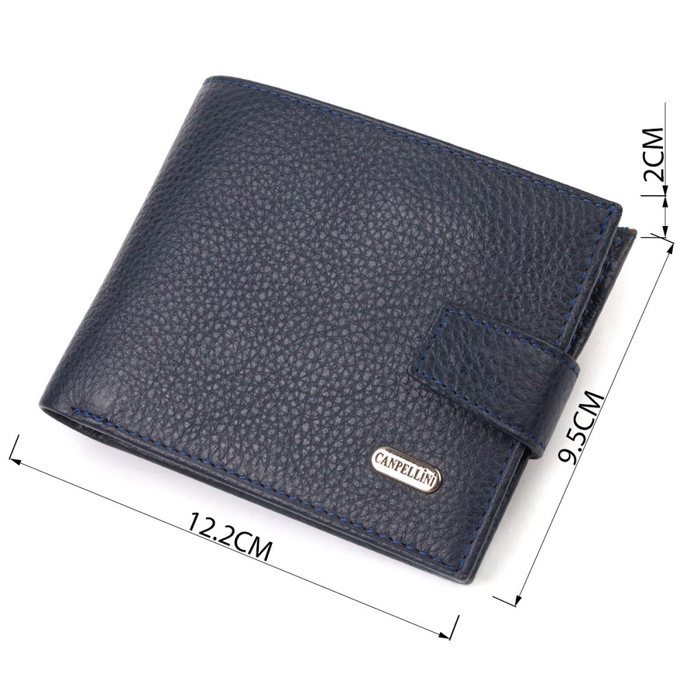 Популярний горизонтальний гаманець для чоловіків із натуральної шкіри флотар CANPELLINI 21884 Синє Київ - фото 8