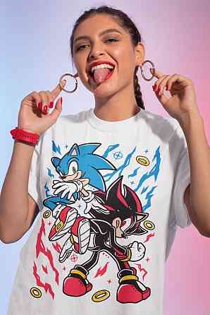 Футболка мужская аниме Хероес Соник Хероес Винтаге оверсайз (S/M/L) Черний AnimeJ0795 Днепр