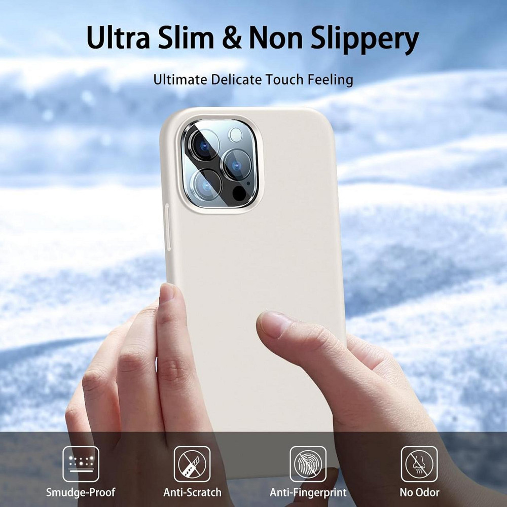 Чехол 5 в 1 для iPhone 15 Pro Max жидкий силикон 2 защитных стекла 2 накладки на камеру микрофибра тонкий Киев - изображение 2