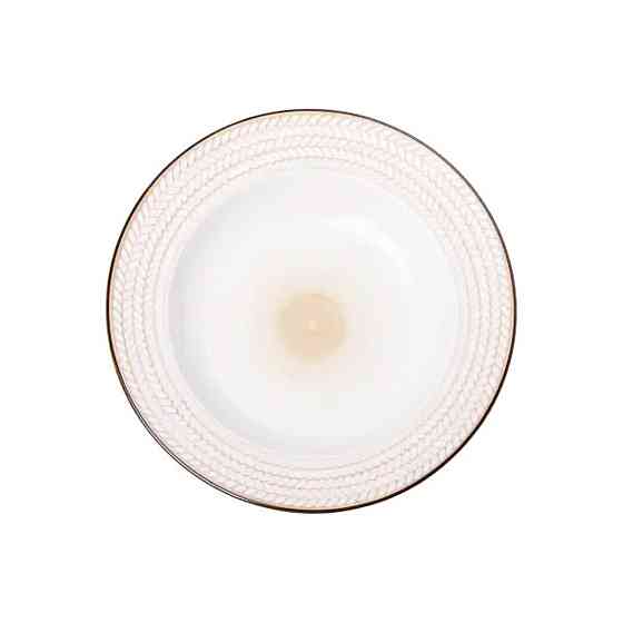 Тарелка суповая круглая фарфоровая 23.5 см белая HP23391 Киев