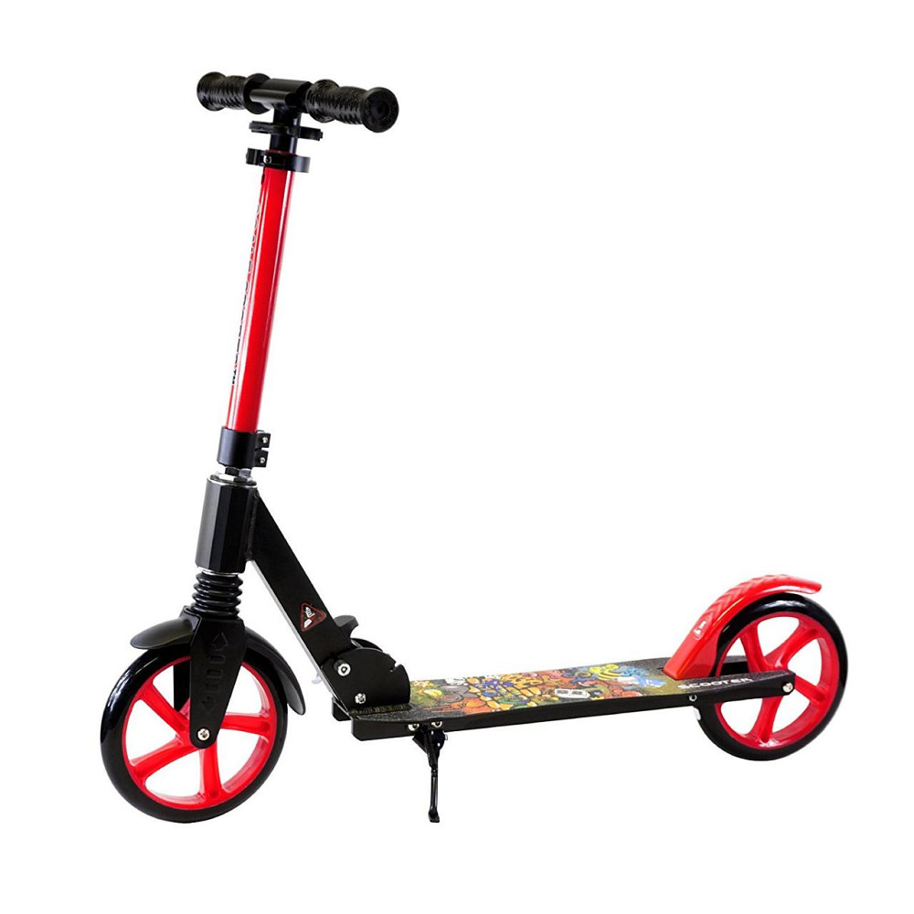 Двухколесный складной самокат SS-15 с задним ножным тормозом от Scale Sports. Черно-Красного цвета Одесса - изображение 3