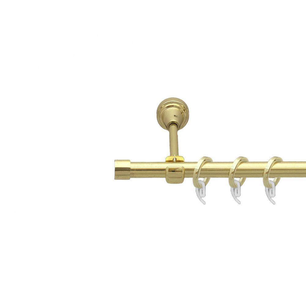 Карниз Orvit Заглушка металевий однорядний відкритий гладка труба кільце фасонне металеве Золото 16 мм 300 см Львов - изображение 1