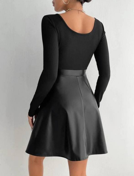 Жіноча базова міні спідниця з еко-шкіри Одеса - фото 5