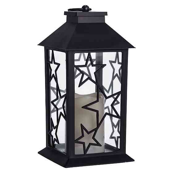 Yiwu Ліхтар декоративний 14×14×30 (см) підвісний з LED підсвічуванням Чорний CR-3-2 Киев