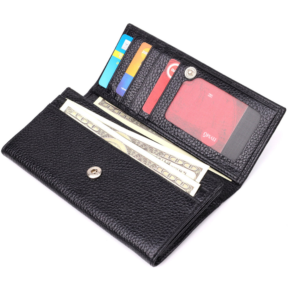 Класичний жіночий гаманець з натуральної шкіри CANPELLINI 20872_1 Чорний Київ - фото 7