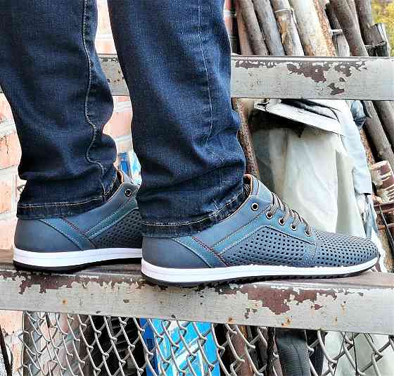 Чоловічі мокасини Літні Сині Кросівки Сіточка Сірі (розміри: 40,41) Відео Огляд - 01-3 Дніпро