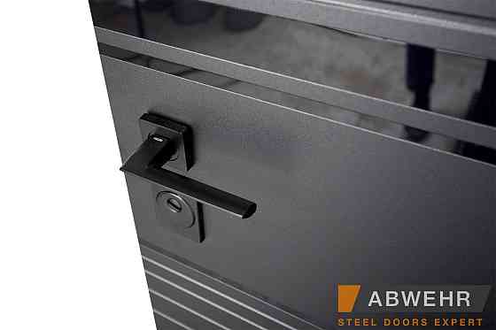 Двери входные, квартирные ABWEHR. Модель 554/0 SUNSET Цвет Черная шагрень / Белый супермат Киев