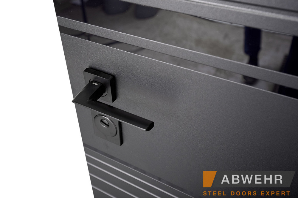 Двери входные, квартирные ABWEHR. Модель 554/0 SUNSET Цвет Черная шагрень / Белый супермат Киев - изображение 5