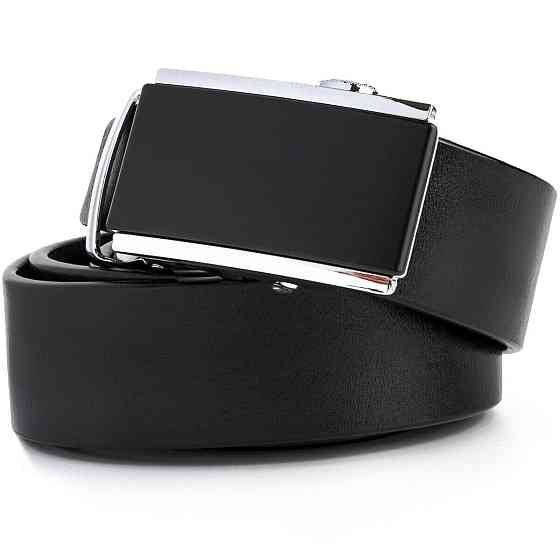 Ремень мужской черный прямоугольник Vintage 20257 Черный Киев