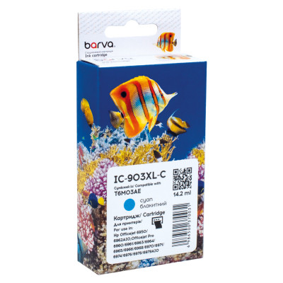 Картридж Barva HP 903XL (T6L87AE/T6M03AE) 825c, cyan (IC-903XL-C) Винница - изображение 1