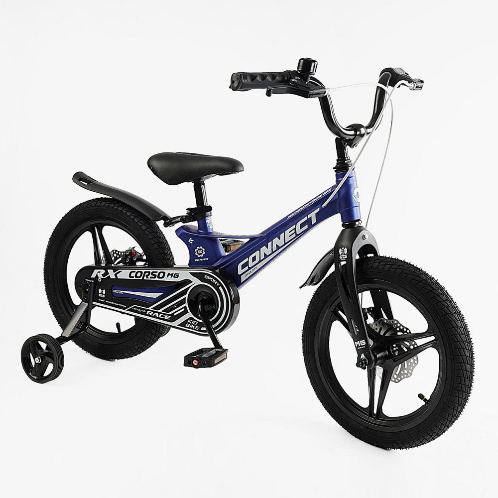 Велосипед 2-х колісний CORSO CONNECT 16 дюймів ручне гальмо додаткові колеса Синій (MG-16221) Чернігів - фото 1