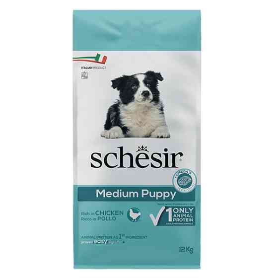 Schesir Dog Medium Puppy ШЕЗІР ЦУЦЕНЯ СЕРЕДНІХ КУРКА сухий монопротеїновий корм для цуценят середніх порід Київ