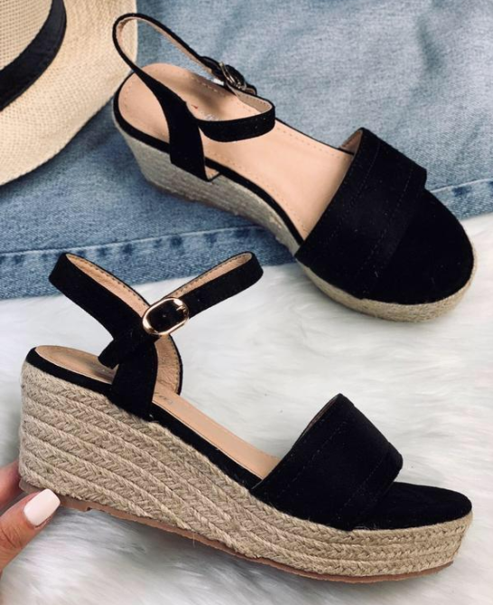 Жіночі Сандалії Босоніжки на Танкетці Платформа Чорні Літні (розміри: 37,38,39,40) — 32 Дніпро - фото 10