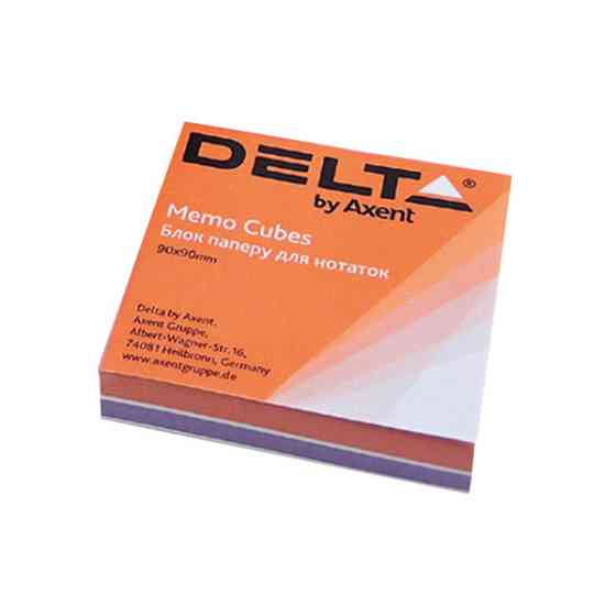 Папір для нотаток 80*80*20 мм кольоровий "Delta by Axent" D8022"Color" клеєний , шт Київ