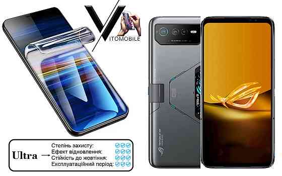 Поліуретанова плівка Ultra для Asus ROG Phone 6, 6 Pro, 6D – мінімальна товщина, максимальний захист! Київ