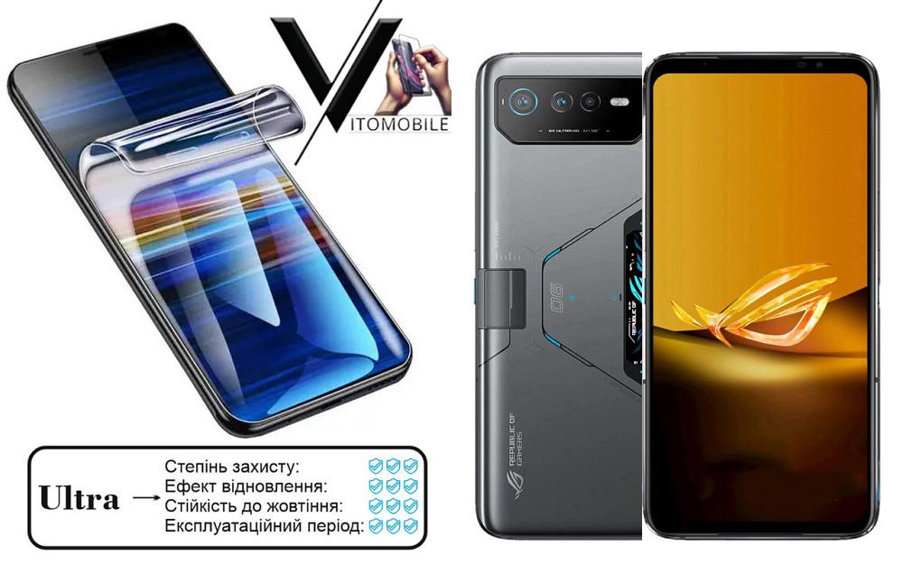 Поліуретанова плівка Ultra для Asus ROG Phone 6, 6 Pro, 6D – мінімальна товщина, максимальний захист! Київ - фото 1