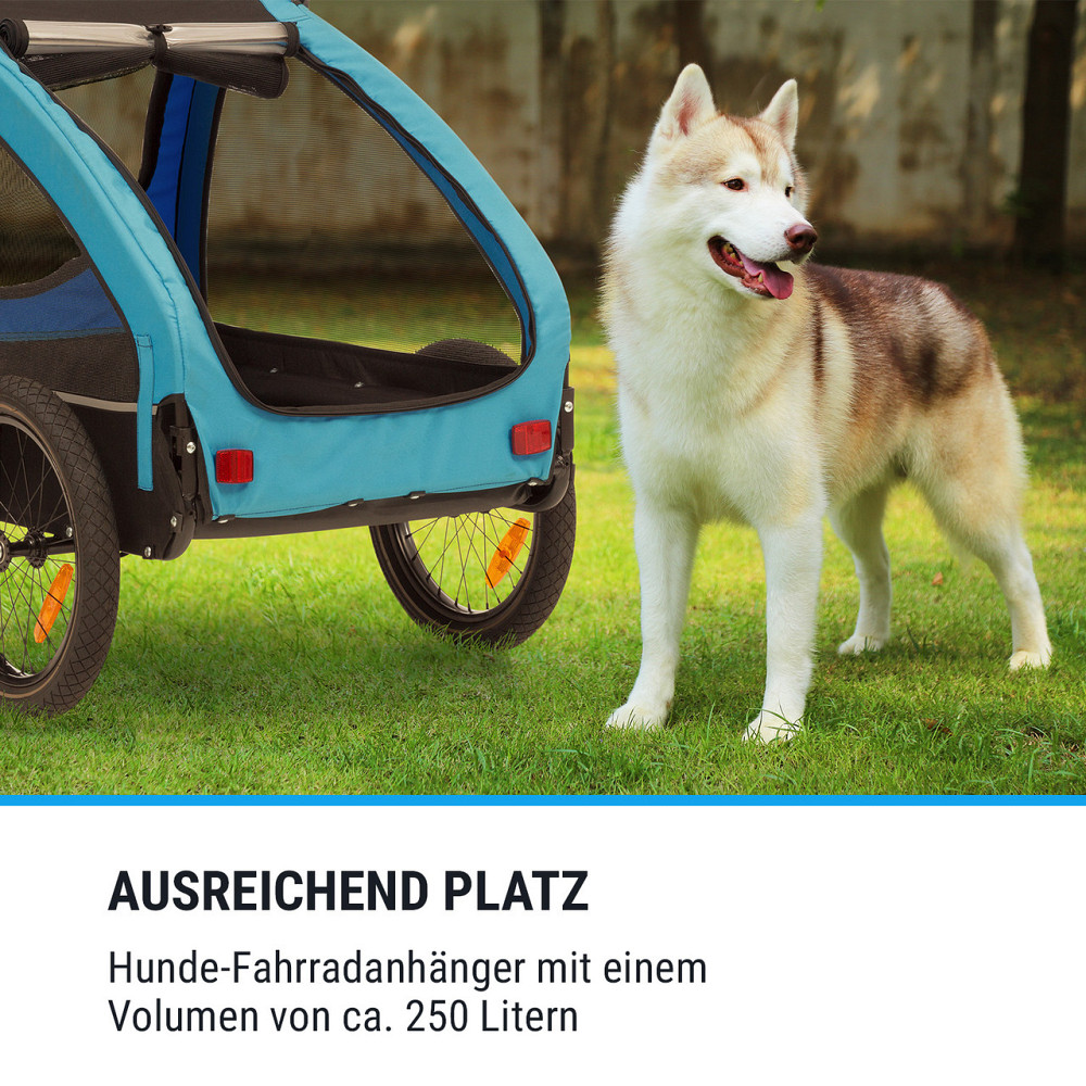 Велосипедный прицеп для собак Husky примерно 250 л 600D холст Оксфорд синий Синий (Германия, читать описание) Ровно - изображение 2