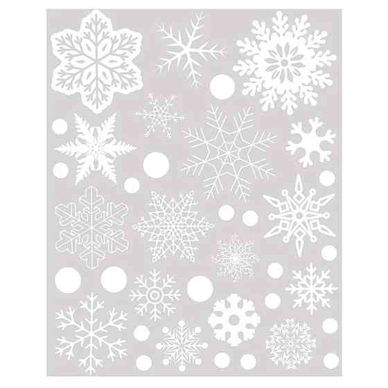 Новорічні сніжинки на вікна - розмір стікера 36*28см, силікон Київ