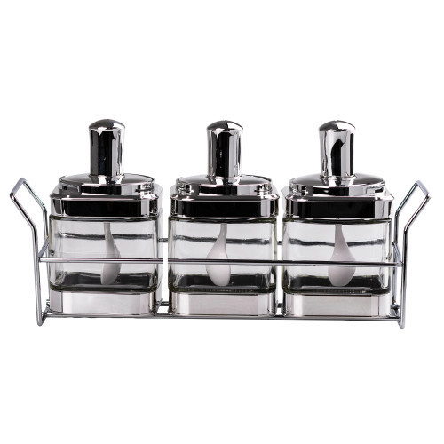 Банки для сипучих продуктів набір із 3 шт на металевій підставці HP531FS1030Y Київ - фото 1