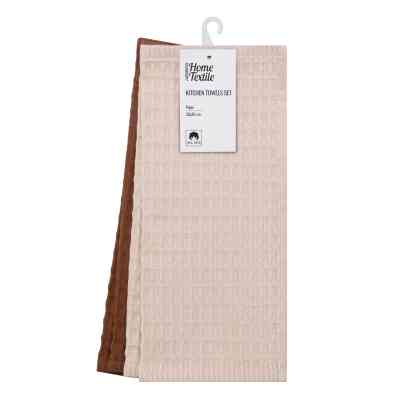 Рушник Ardesto набір для кухні Pique 30 x 30 см, 4шт 100% бавовна, молочний, коричневий (ART3535VG) Вінниця