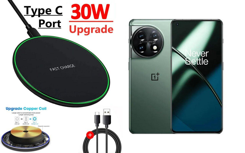 Бездротовий зарядний пристрій Copper до 30W для Meizu Zero, USB-C, LED Київ - фото 1