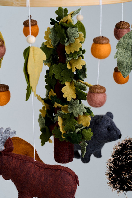 Дитячий музичний мобіль на ліжечко для немовлят WooolyWool «Forest» з 35 мелодіями Київ - фото 7