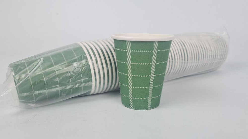 Стакан  бумажный 175мл Юнита клетка зеленая h7 (50 шт) Харьков - изображение 1