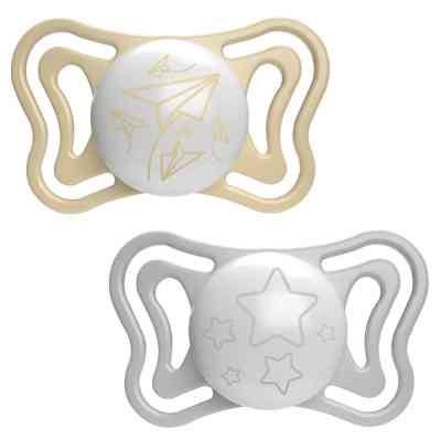 Пустышка Chicco Physio Light силиконовая от 6 до 16 месяцев люминесцентная с футляром 2 шт. (71038.41) Винница