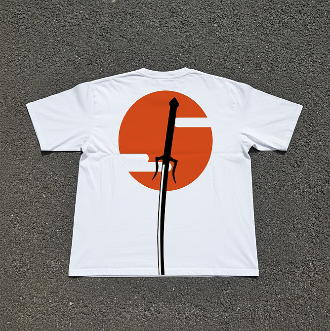 Футболка чоловіча з принтом аніме Аніме Самураі Кхамплоо Муген оверсайз (S/M/L) Черний Дніпро - фото 2