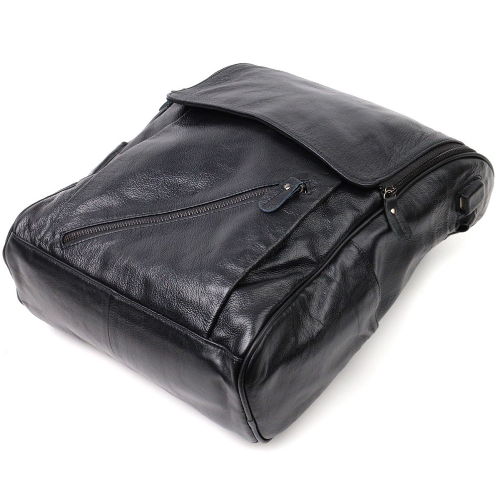 Вместительный рюкзак из натуральной кожи Vintage 22249 Черный Киев - изображение 7
