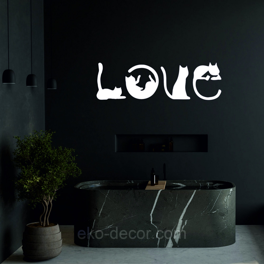 Декоративне настінне Панно «Коти - Love» Декор на стіну 30*99 см, Білий Київ - фото 9