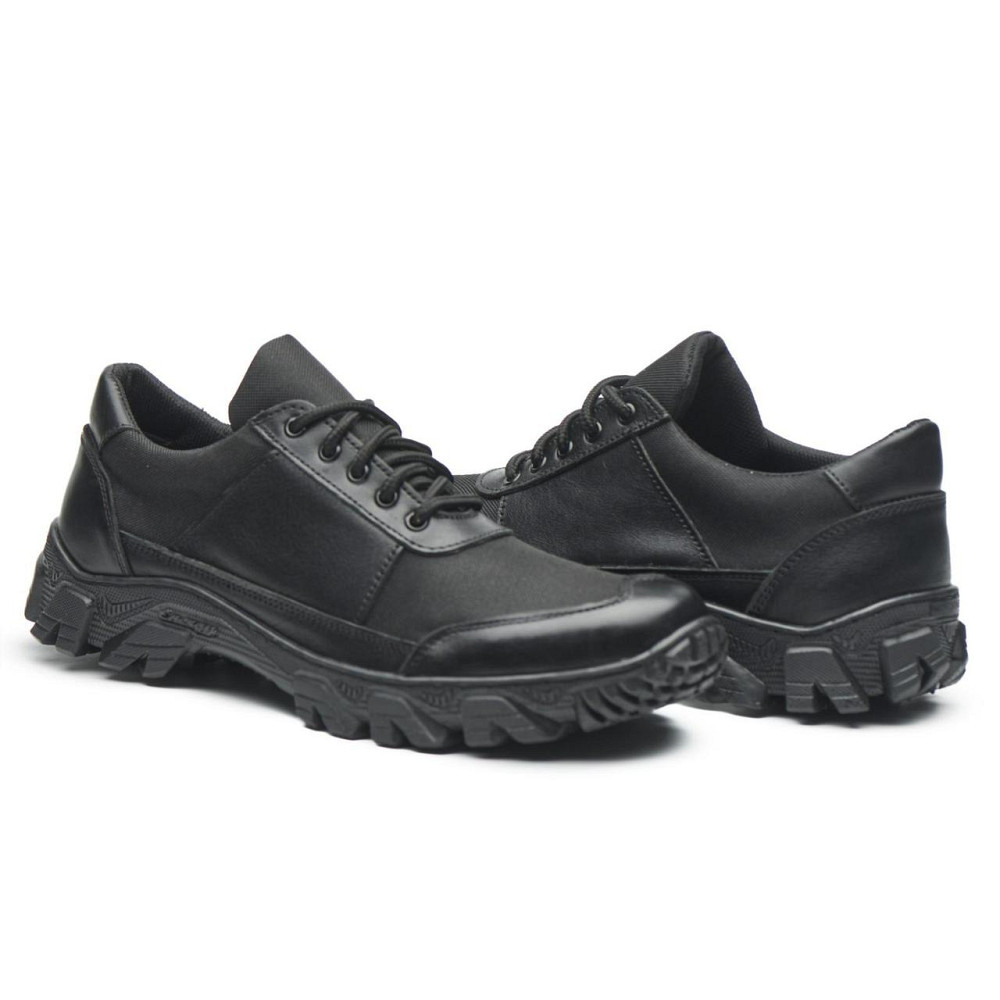 Кросівки тактичні з натуральної шкіри та тканини чорного кольору Харків - фото 2