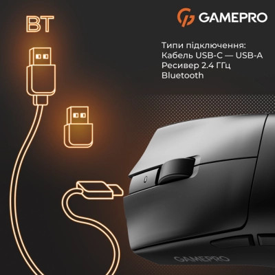 Мишка GamePro Genesis Wizard Wireless/Bluetooth/USB Black (GM160B) Вінниця - фото 5