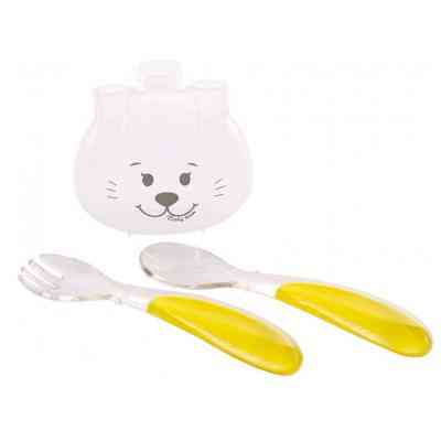Набор детской посуды Baby Team вилка с ложкой в футляре (6115) Винница