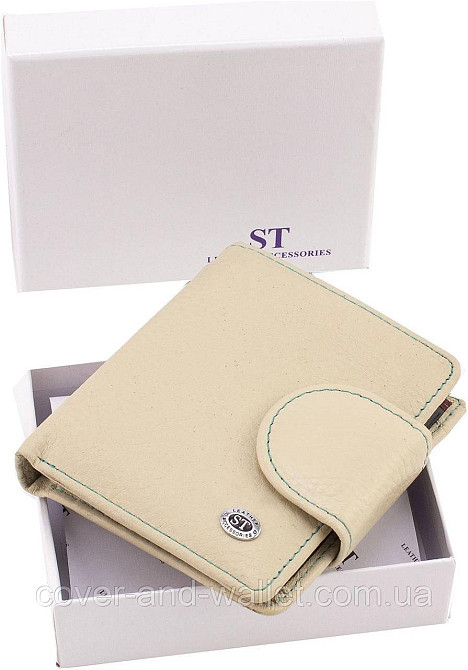 Небольшой кожаный женский кошелек белого цвета ST 415 Киев - изображение 8