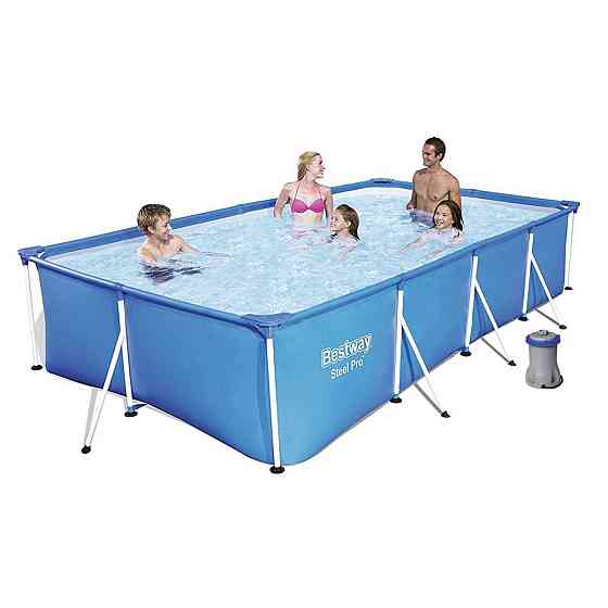 Прямокутний каркасний басейн 400х211х81 см з фільт-наосом Bestway 56424 Київ