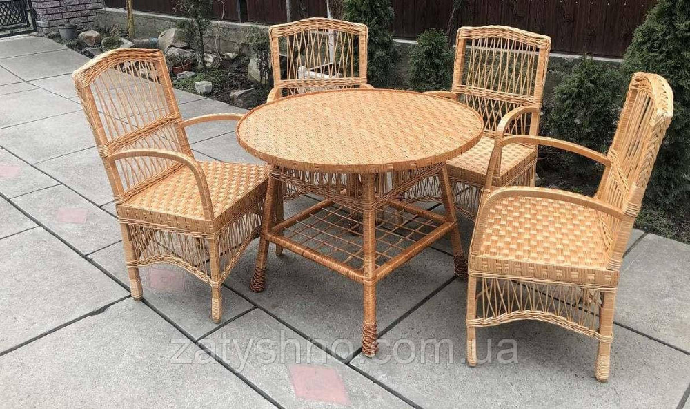 Мебель плетеная со стульями и столом  90 в диаметре Киев - изображение 2