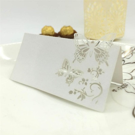 Посадочные карточки с бабочками на стол 10 штук 90 на 45 мм белый Киев - изображение 2